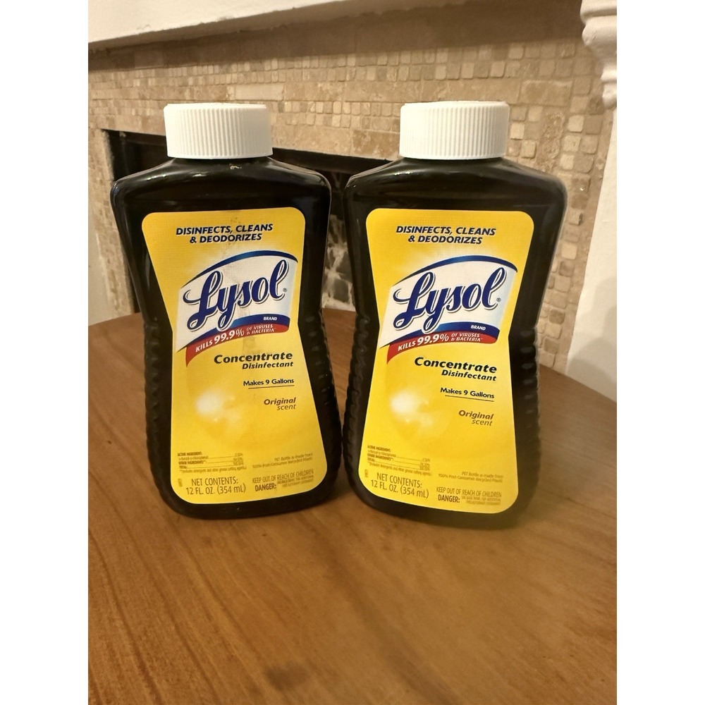 (2) Lysol Concentrate Disinfectant Original Scent 12 fl oz Each Makes 9 Gallons